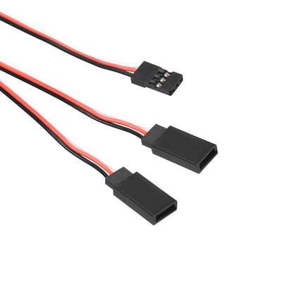 Harfington Uxcell 50cm Y Servo Extension Cable Remote Control Racing Part 1 Female to 2 Male Lead Wire