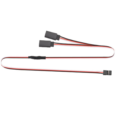Harfington Uxcell 50cm Y Servo Extension Cable Remote Control Racing Part 1 Female to 2 Male Lead Wire