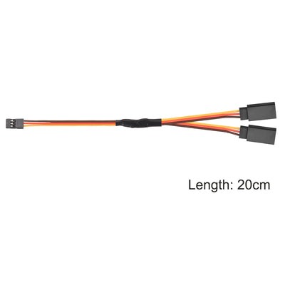 Harfington Uxcell 20cm Y Servo Extension Cable Remote Control Racing Part 1 Female to 2 Male Lead Cord