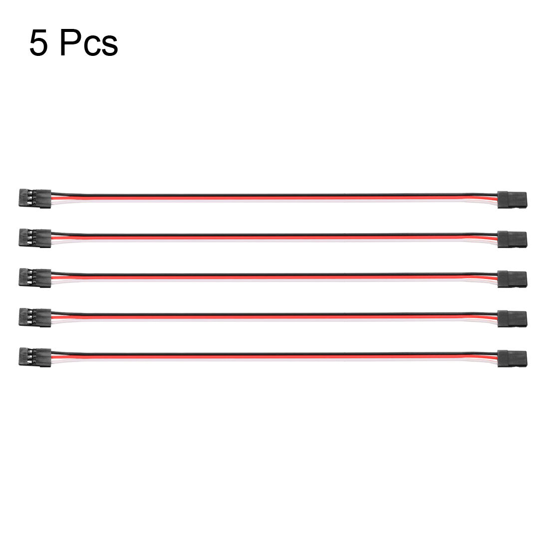 uxcell Uxcell 5Pcs 22CM 3-Pin Male to Male Lead Servo Extension Cable Cord Connectors, 22AWG 60-Cores Wire for RC Futaba JR Servo