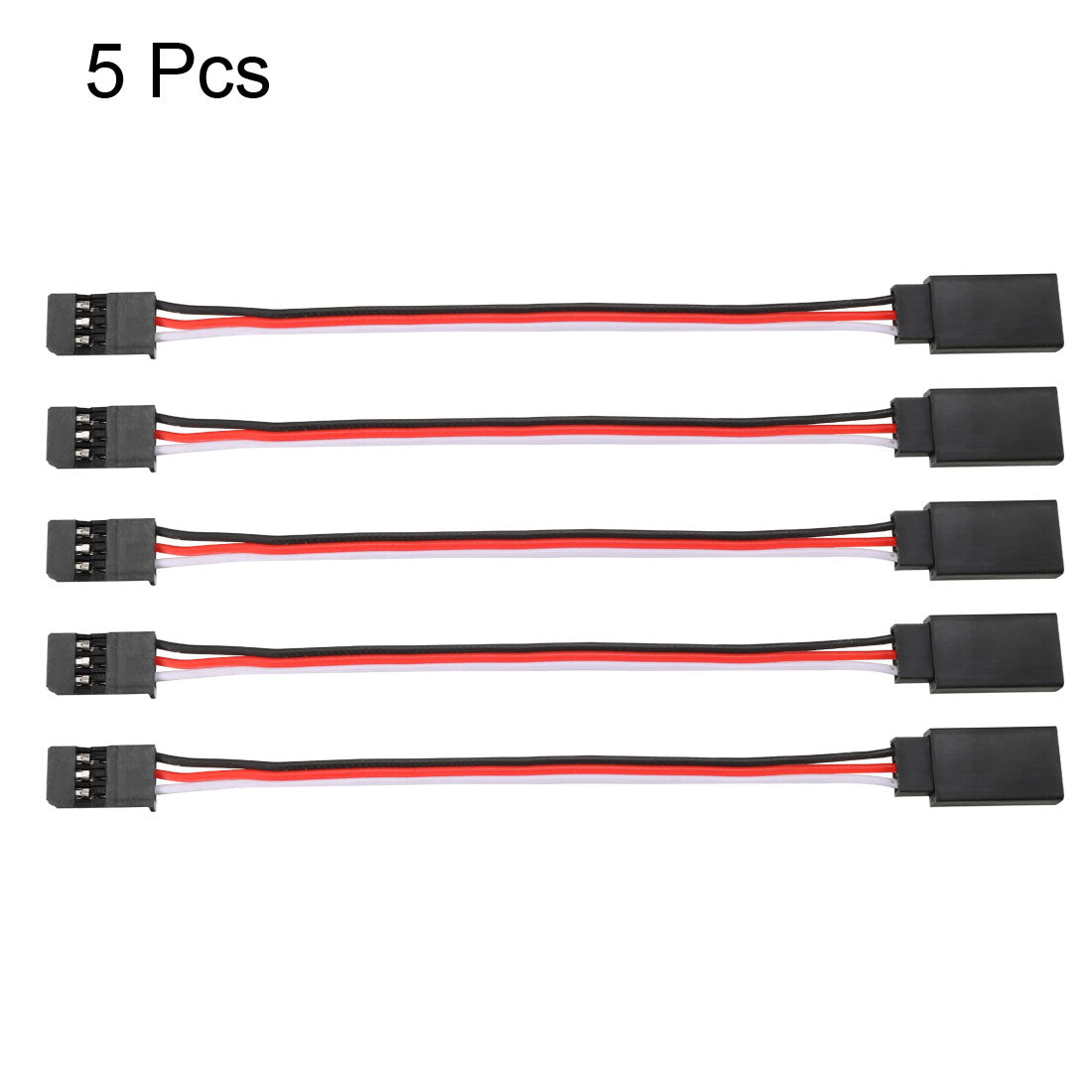 uxcell Uxcell 5Pcs 4 Inches 100mm 3-pin Servo Extension Cable Wire for RC Futaba JR Lock Type