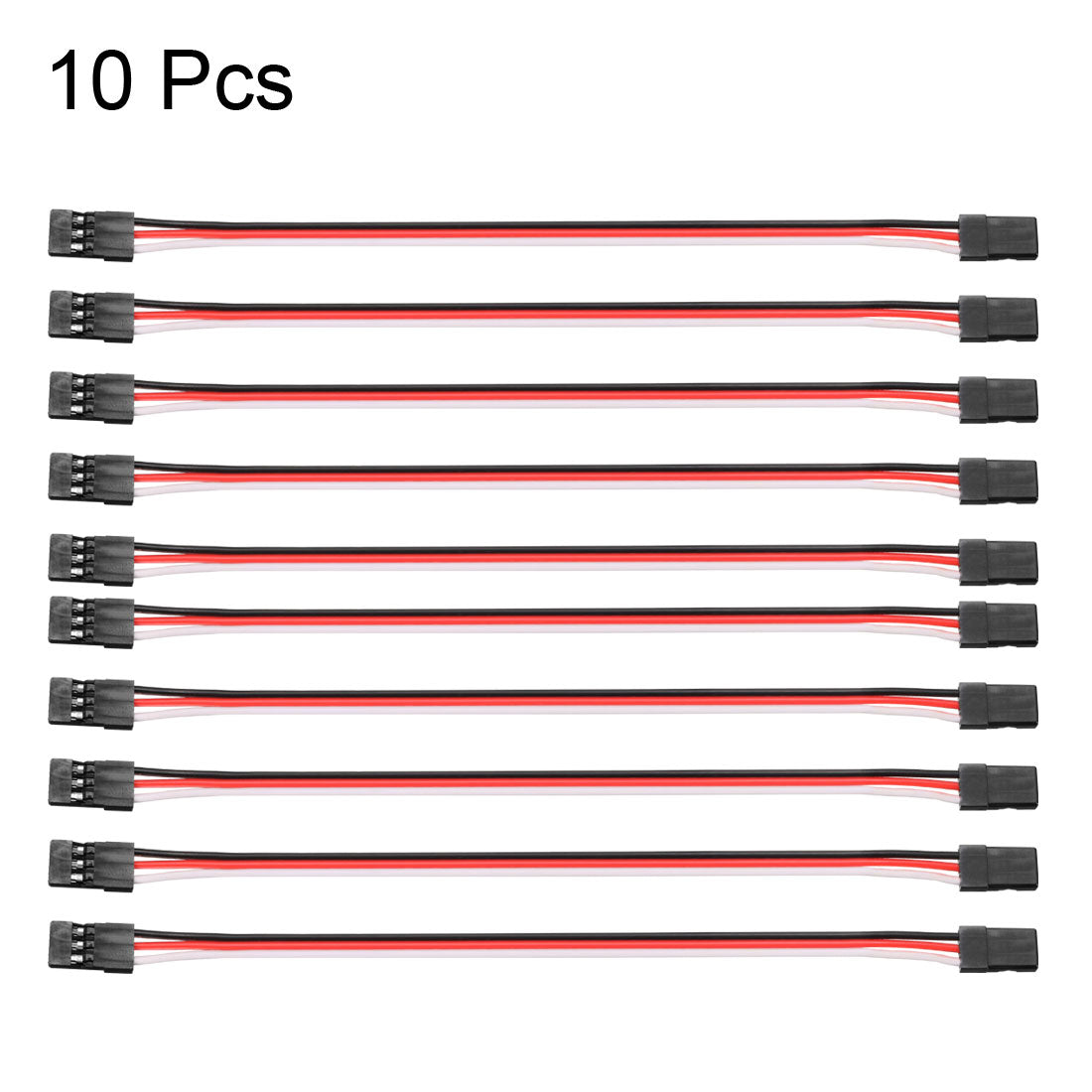 uxcell Uxcell 10Pcs 18CM 3-Pin Male to Male Lead Servo Extension Cable Cord Connectors, 26AWG 30-Cores Wire for RC Futaba JR Servo