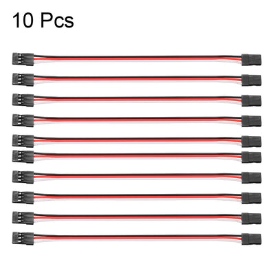 Harfington Uxcell 10Pcs 18CM 3-Pin Male to Male Lead Servo Extension Cable Cord Connectors, 26AWG 30-Cores Wire for RC Futaba JR Servo