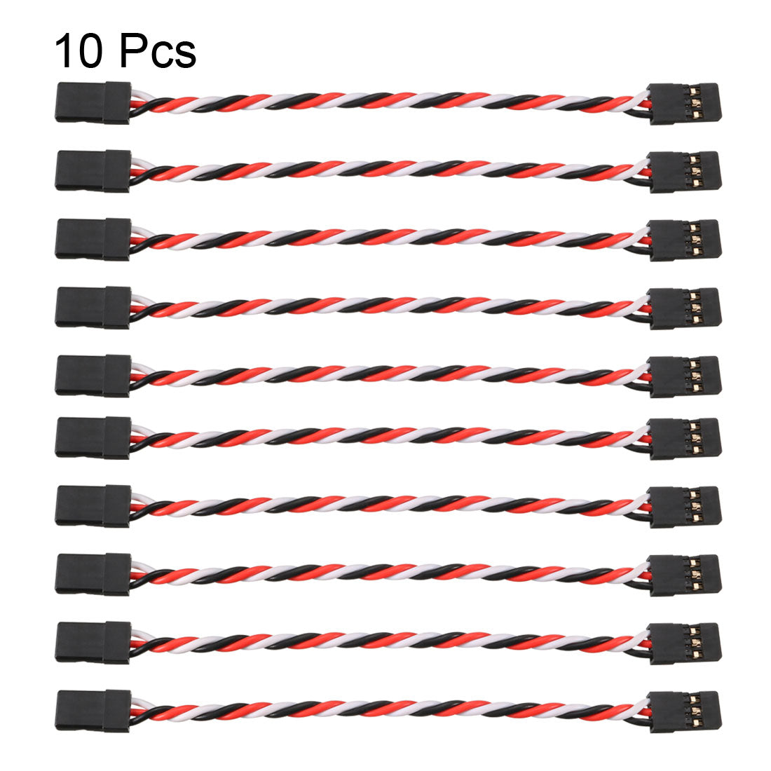 uxcell Uxcell 10Pcs 100mm Servo Extension Cable 60 Core RC Futaba Lock Anti-interference