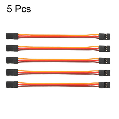 Harfington Uxcell 5Pcs 4 Inches 100mm 3-pin Servo Extension Wire for RC Futaba Lock