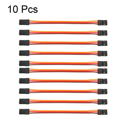 Harfington Uxcell 10Pcs 4 Inches 100mm 3-pin Servo Extension Wire for RC Futaba Lock