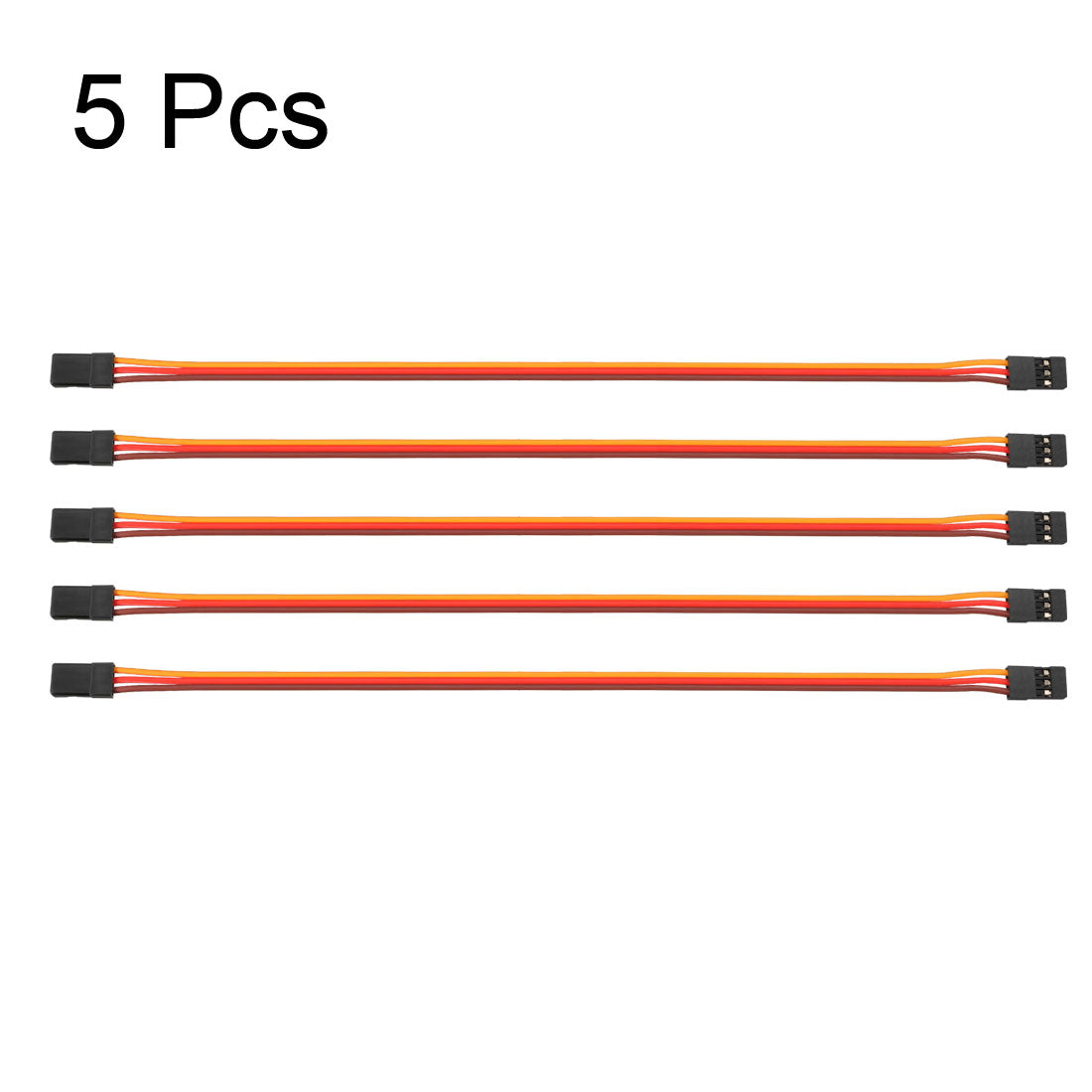 uxcell Uxcell 5Pcs 23CM 3-Pin Male to Male Lead Servo Extension Cable Cord Connectors, 22AWG 60-Cores Wire for RC Futaba JR Servo