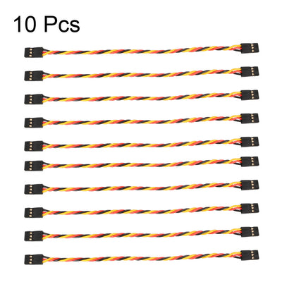 Harfington Uxcell 10Pcs 23.5CM 3-Pin Male to Male Twisted Servo Extension Cable Cord Connectors, 22AWG 60-Cores Wire for RC Futaba JR Servo