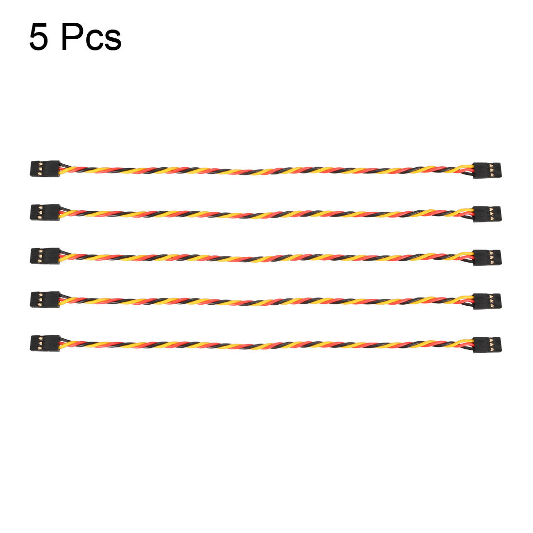 uxcell Uxcell 5Pcs 34CM 3-Pin Male to Male Lead Twisted Servo Extension Cable Cord Connectors, 22AWG 60-Cores Wire for RC Futaba JR Servo