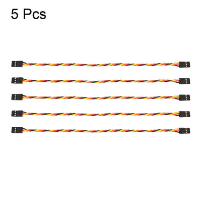 Harfington Uxcell 5Pcs 34CM 3-Pin Male to Male Lead Twisted Servo Extension Cable Cord Connectors, 22AWG 60-Cores Wire for RC Futaba JR Servo