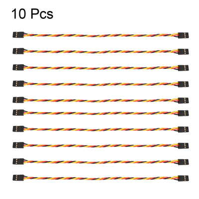 Harfington Uxcell 10Pcs 34CM 3-Pin Male to Male Lead Twisted Servo Extension Cable Cord Connectors, 22AWG 60-Cores Wire for RC Futaba JR Servo