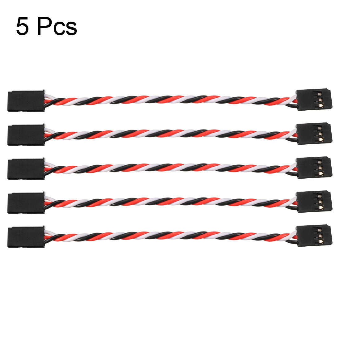 uxcell Uxcell 5Pcs 4 Inch 100mm Servo Extension Cable Anti-interference RC Futaba Anti-reverse