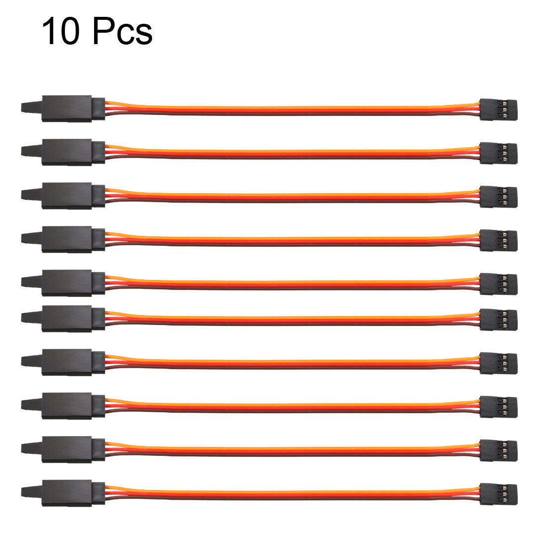 uxcell Uxcell 10Pcs 19.5cm/7.68" Male to Female Lead Servo Extension Cable Cord Connectors, 26AWG 30-Cores Wire for RC Futaba JR Servo