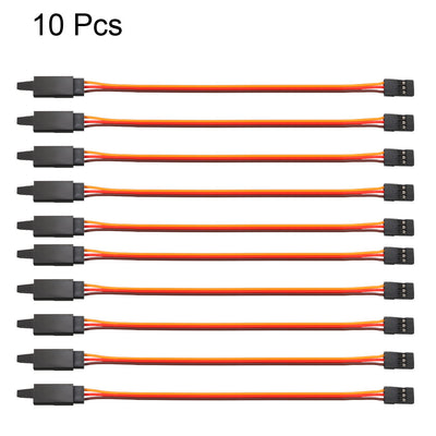 Harfington Uxcell 10Pcs 19.5cm/7.68" Male to Female Lead Servo Extension Cable Cord Connectors, 26AWG 30-Cores Wire for RC Futaba JR Servo