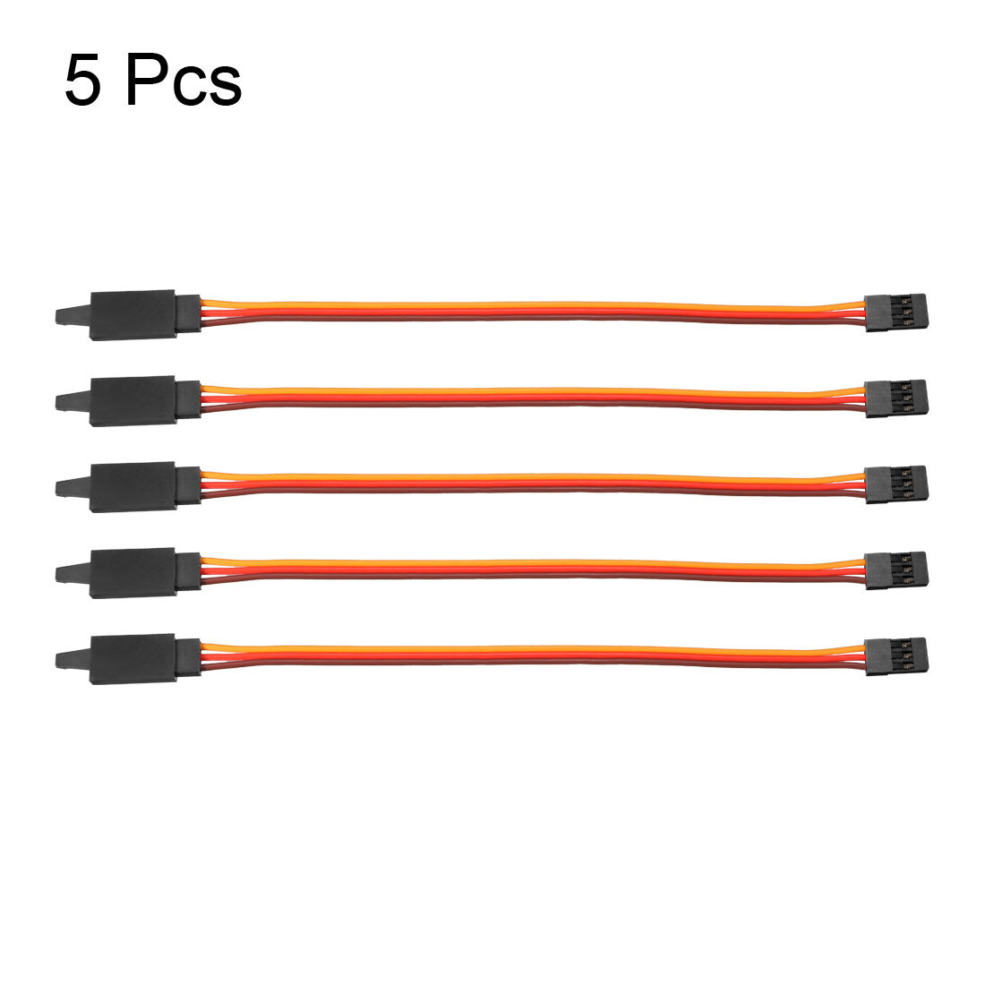 uxcell Uxcell 5Pcs 150mm Servo Extension Cable Anti-reverse Plug 60 Core RC Futaba Lock