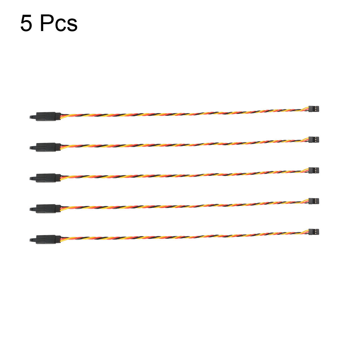 uxcell Uxcell 5Pcs 24Inch 600mm Servo Extension Cable Anti-interference RC Futaba Anti-reverse