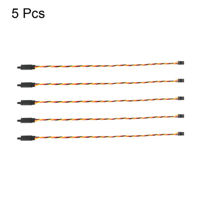 Harfington Uxcell 5Pcs 24Inch 600mm Servo Extension Cable Anti-interference RC Futaba Anti-reverse