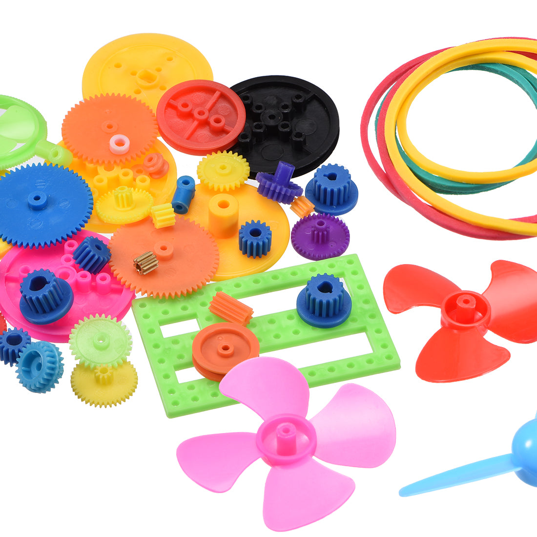 uxcell Uxcell 56 Pcs Plastic Gear Package Kit DIY Gear Assortment accessories set