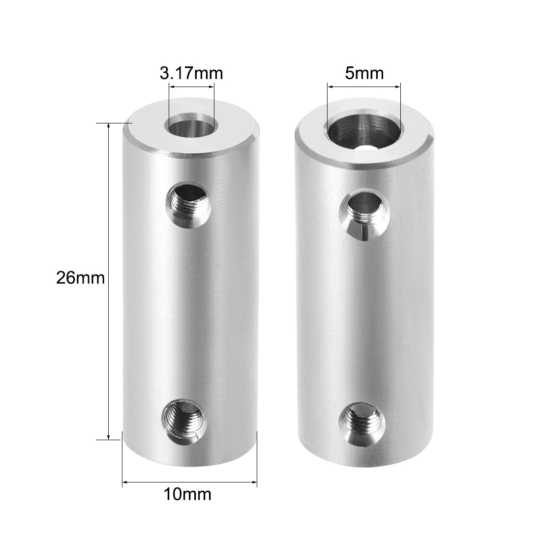 Uxcell Uxcell Shaft Coupling 4mm to 6mm Bore L26xD12 Robot Motor Wheel Rigid Coupler Connector w Hex Head Spanner