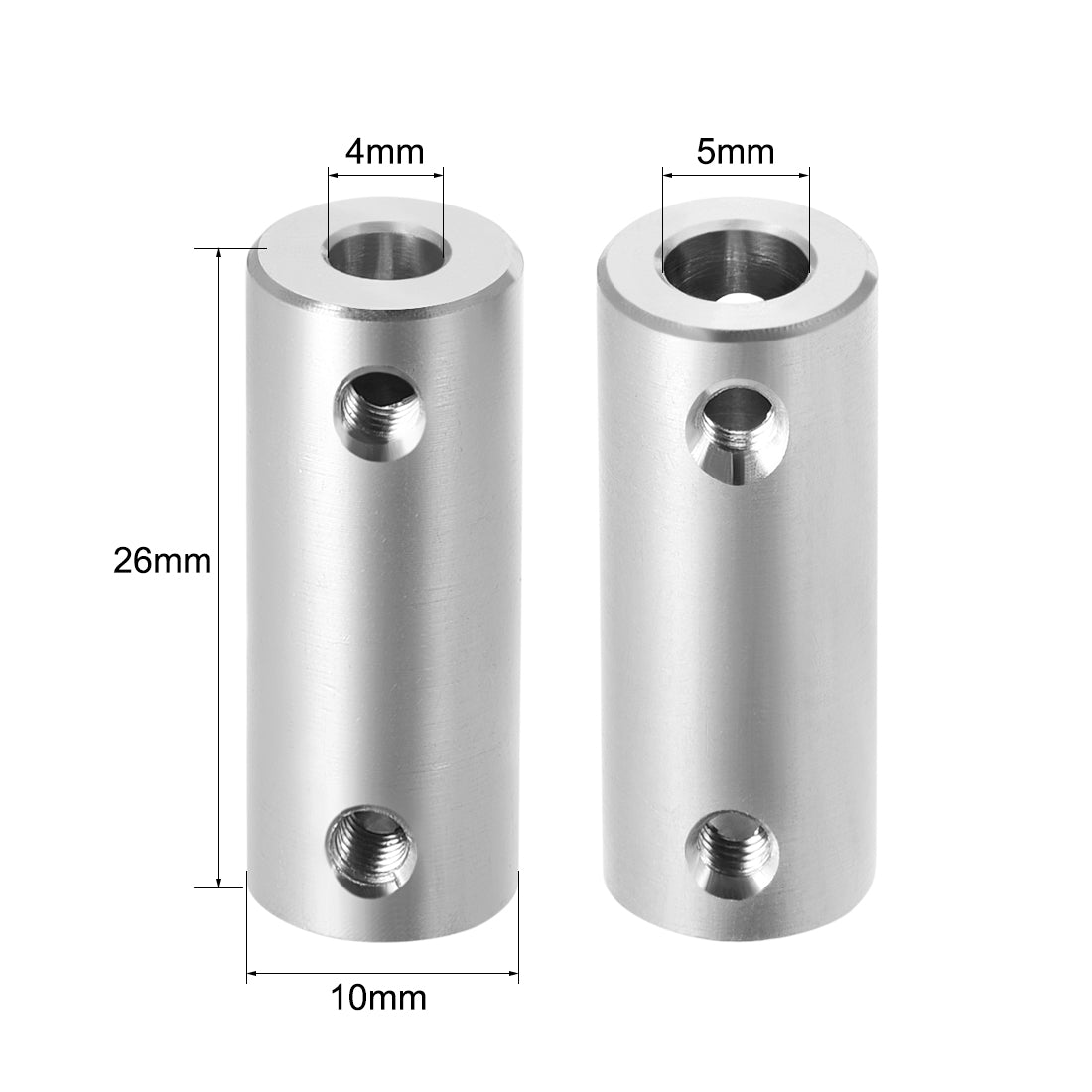 Uxcell Uxcell Shaft Coupling 4mm to 6mm Bore L26xD12 Robot Motor Wheel Rigid Coupler Connector w Hex Head Spanner