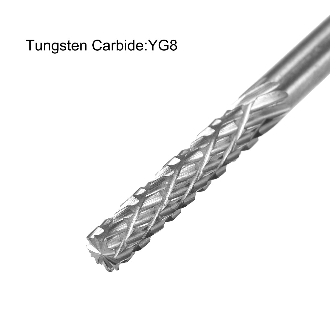 uxcell Uxcell Tungsten Carbide YG8 Double Cut Rotary Burrs File 8mm Cylinder Shape 1/4" Shank