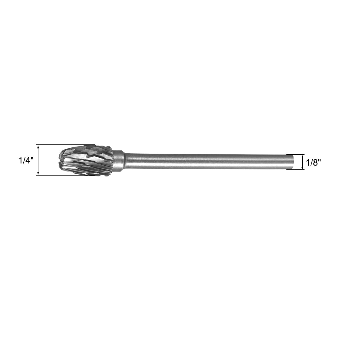 uxcell Uxcell Rotary Burrs File Double Cut Oval Shape with 1/8" Shank and 1/4" Head Size 3pcs