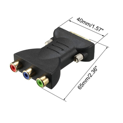 Harfington Uxcell DVI to RCA Adapter 24+5 Male to 3 RCA Female Connector for HDTV Projector