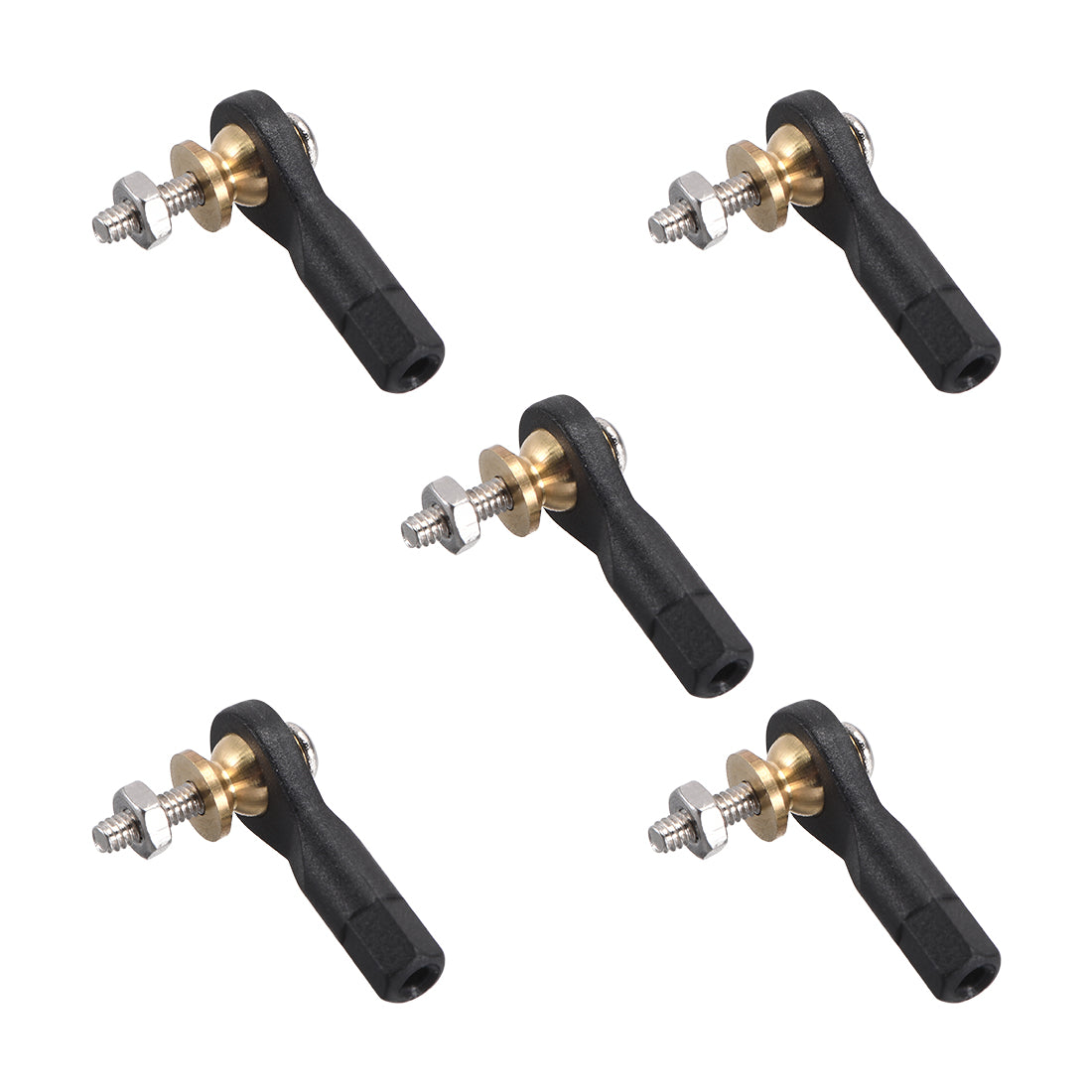 uxcell Uxcell 5Pcs M2 2.0xL19mm Lever Steering Linkage Tie Rod End Ball Head End with Screws and Nut for RC  Robot