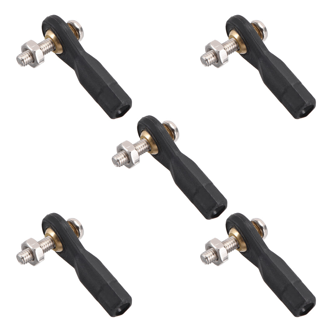 uxcell Uxcell 5Pcs M3 3.0xL27mm Lever Steering Linkage Tie Rod End Ball Head End with Screws and Nut for RC  Helicopter