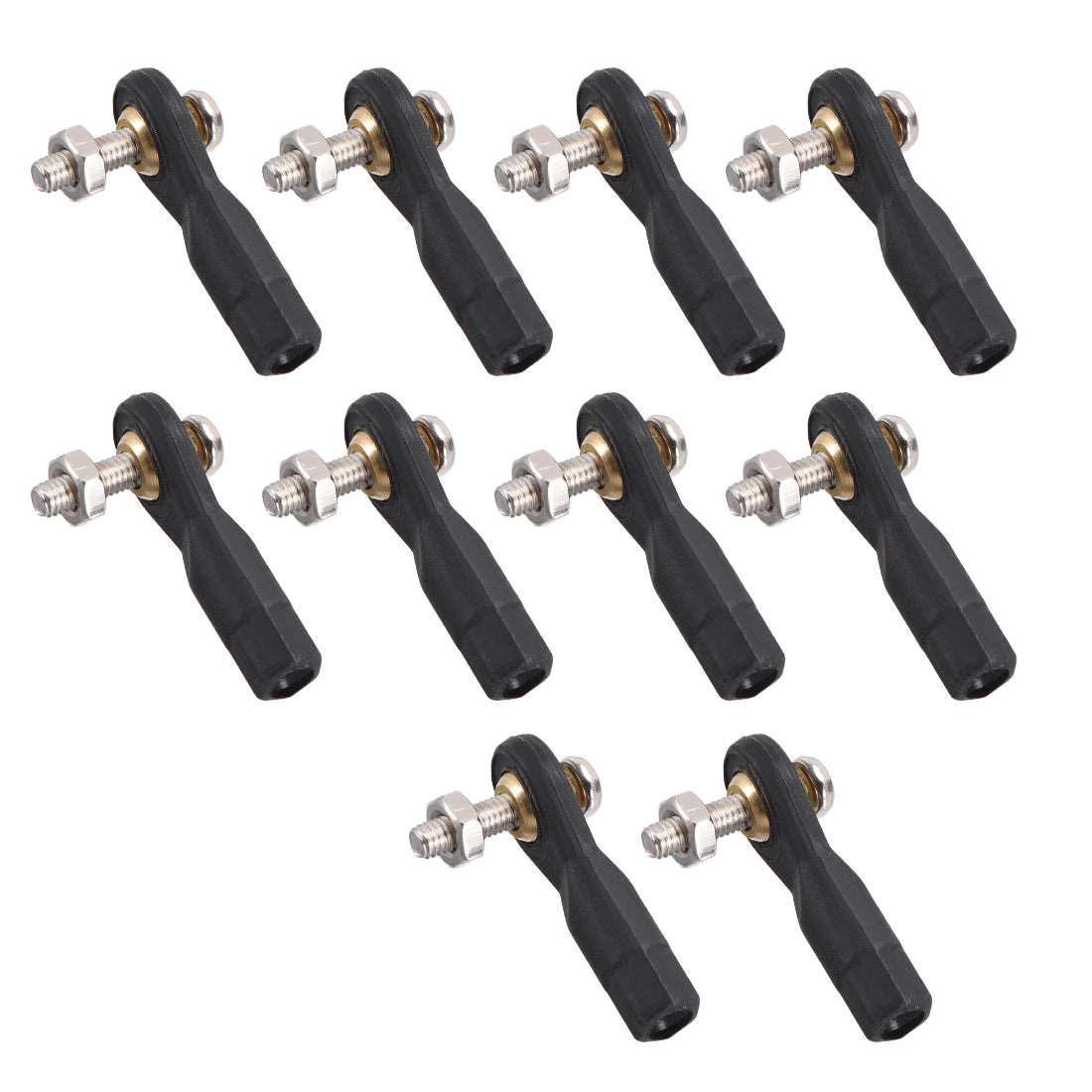 uxcell Uxcell 10Pcs M3 3.0xL27mm Lever Steering Linkage Tie Rod End Ball Head End with Screws and Nut for RC  Helicopter