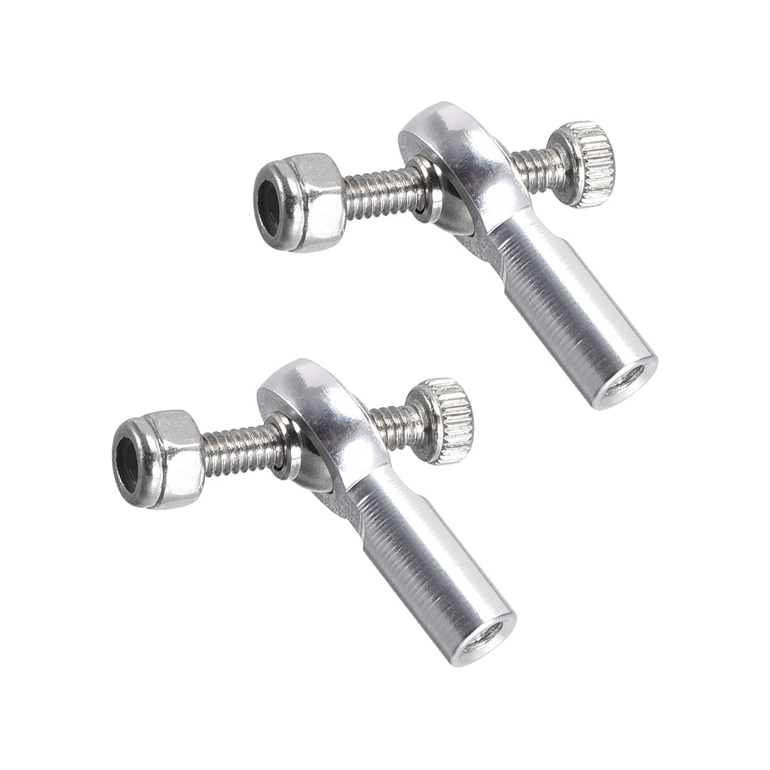 uxcell Uxcell 2 PCS M2/2mm 15mm Linkage Rod End Tie Rod End Ball Head Joint Adapter Silver Tone for RC  Crawler Boat