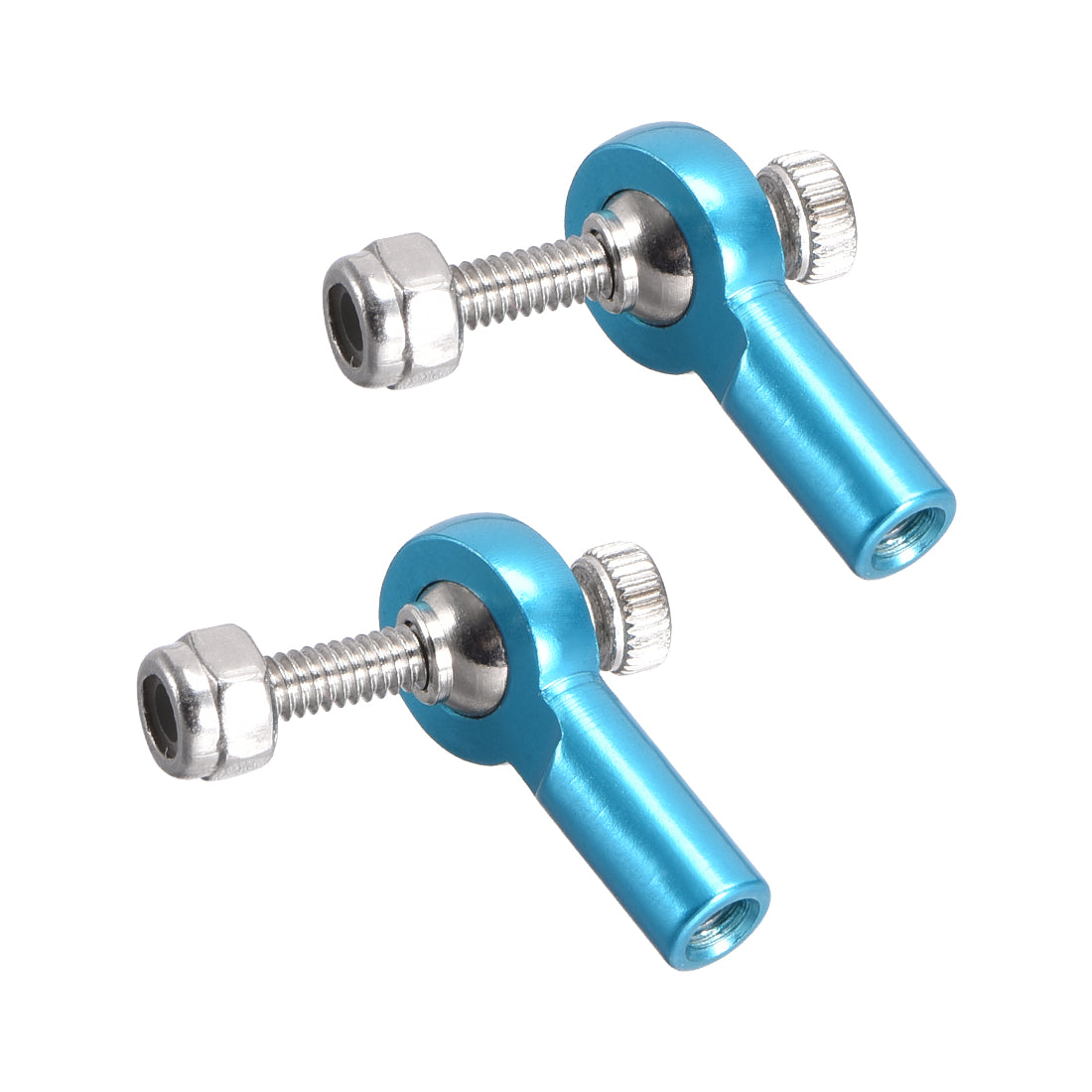 uxcell Uxcell 2 PCS M2/2mm 15mm Linkage Rod End Tie Rod End Ball Head Joint Adapter Blue for RC  Crawler Boat