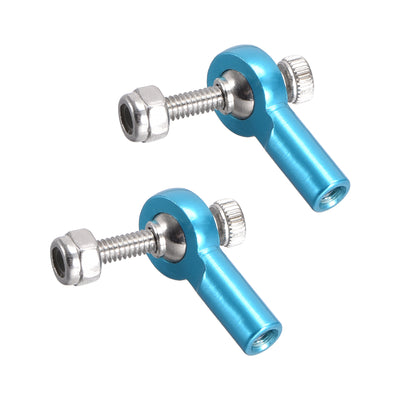 Harfington Uxcell 2 PCS M2/2mm 15mm Linkage Rod End Tie Rod End Ball Head Joint Adapter Blue for RC  Crawler Boat