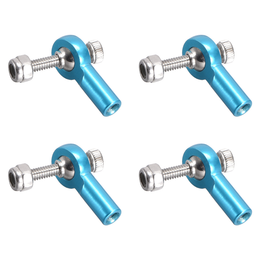 uxcell Uxcell 4 PCS M2/2mm 15mm Linkage Rod End Tie Rod End Ball Head Joint Adapter Blue for RC  Crawler Boat