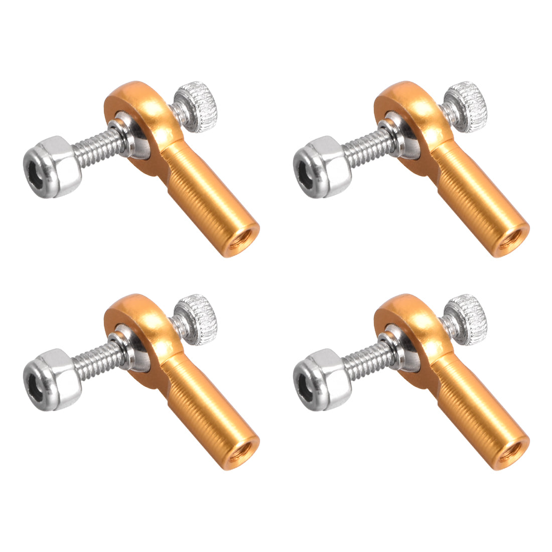 uxcell Uxcell 4 PCS M2/2mm 15mm Linkage Rod End Tie Rod End Ball Head Joint Adapter Gold Tone for RC  Crawler Boat