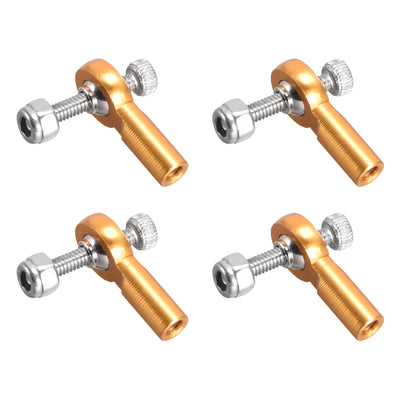 Harfington Uxcell 4 PCS M2/2mm 15mm Linkage Rod End Tie Rod End Ball Head Joint Adapter Gold Tone for RC  Crawler Boat