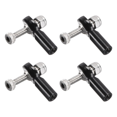 Harfington Uxcell 4 PCS M2/2mm 15mm Linkage Rod End Tie Rod End Ball Head Joint Adapter Black for RC  Crawler Boat