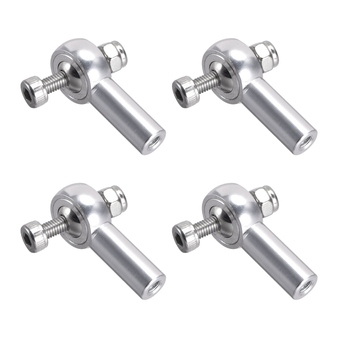 uxcell Uxcell 4 PCS M3/3mm 26mm Linkage Rod End Tie Rod End Ball Head Joint Adapter Silver Tone for RC  Crawler Boat