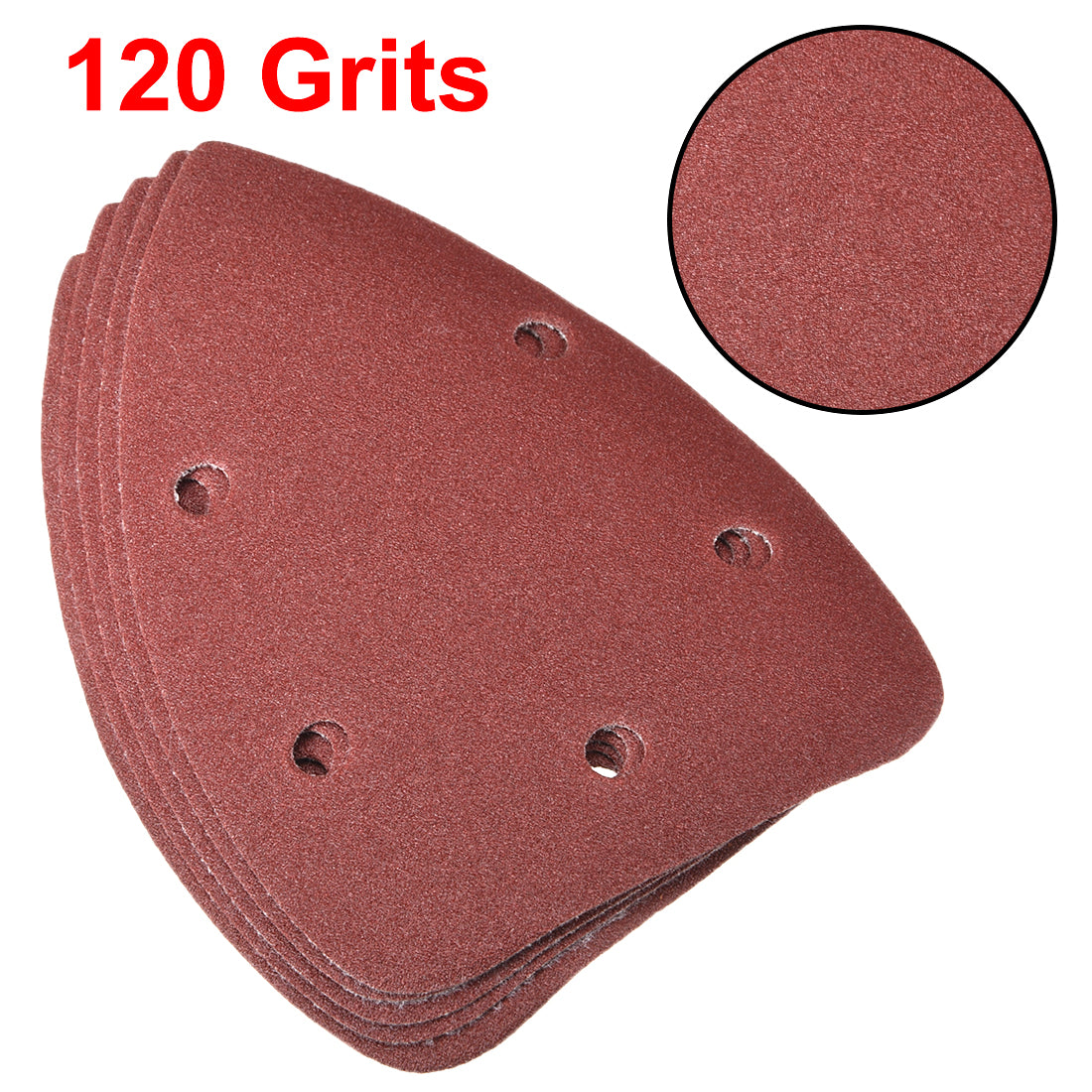 Uxcell Uxcell Triangle Detail Sander Sandpaper,Sanding Paper,5 Hole 100 Grits 15pcs