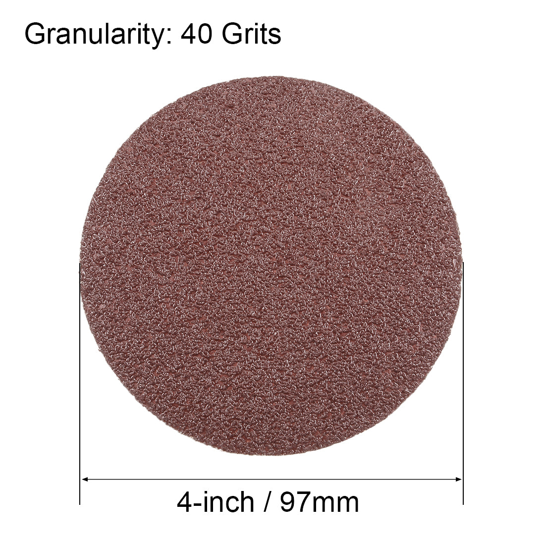 Uxcell Uxcell 4-Inch Sanding Disc 40 Grits Aluminum Oxide Flocking Back Sandpapers for Sanders 50 Pcs