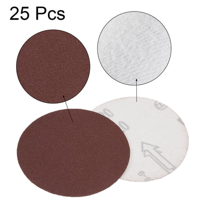 Harfington Uxcell 4-Inch Sanding Disc 40 Grits Aluminum Oxide Flocking Back Sandpapers for Sanders 50 Pcs