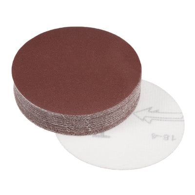 Harfington Uxcell 4-Inch Sanding Disc 40 Grits Aluminum Oxide Flocking Back Sandpapers for Sanders 50 Pcs