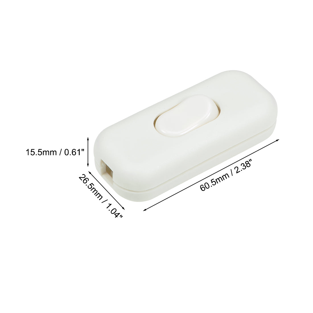uxcell Uxcell Inline Cord Switch AC 250V 6A On/Off Rocker Switch Table Lamp Desk Light Switch, White