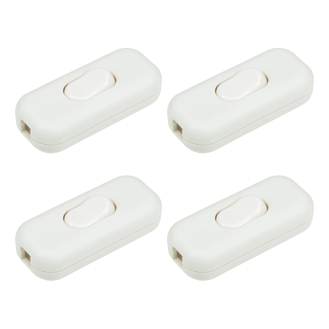 uxcell Uxcell Inline Cord Switch AC 250V 6A On/Off Rocker Switch Table Lamp Desk Light Switch, White 4pcs
