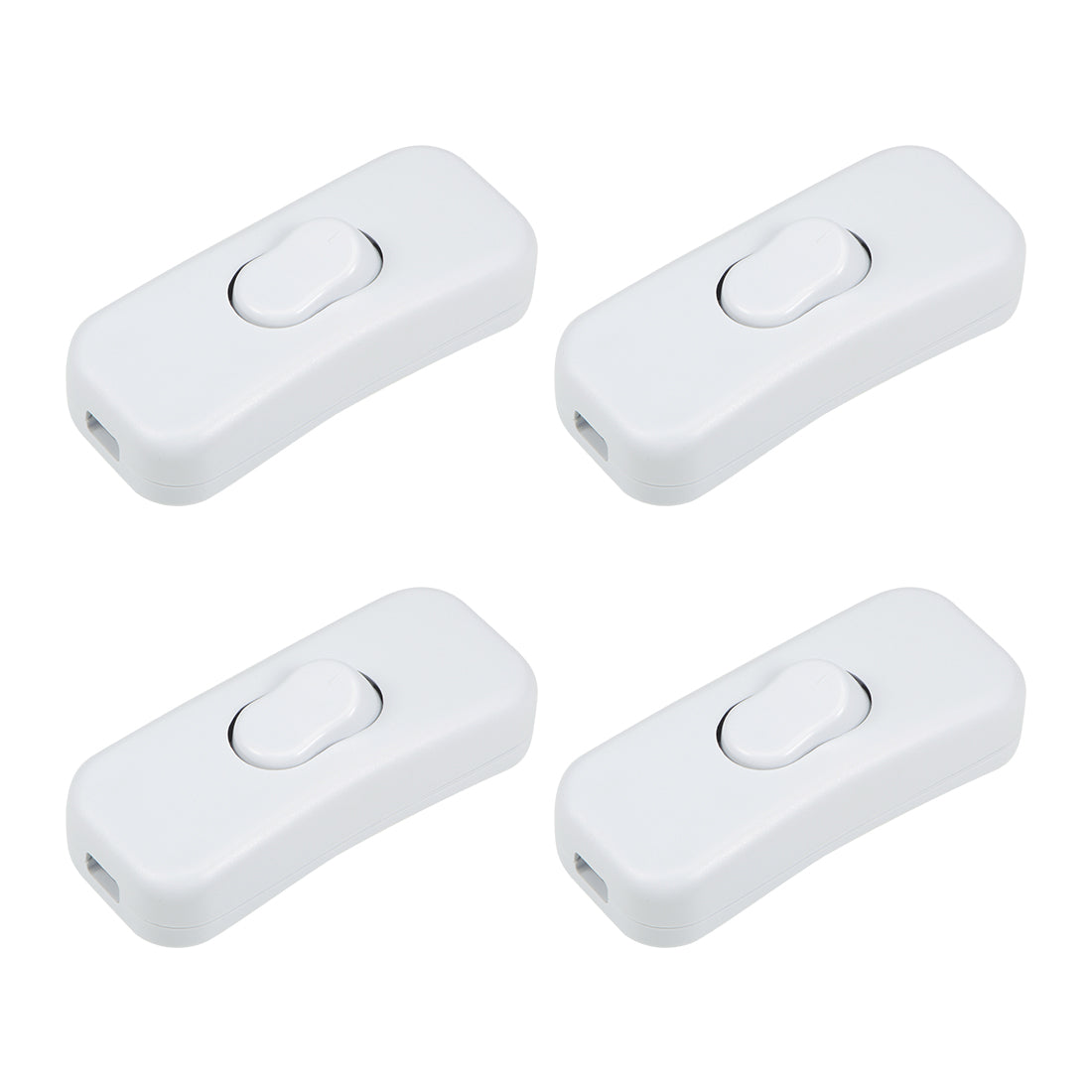 uxcell Uxcell Inline Cord Switch AC 250V 2A 500W DPST On/Off Rocker Switch Table Lamp Desk Light Switch, White 4pcs