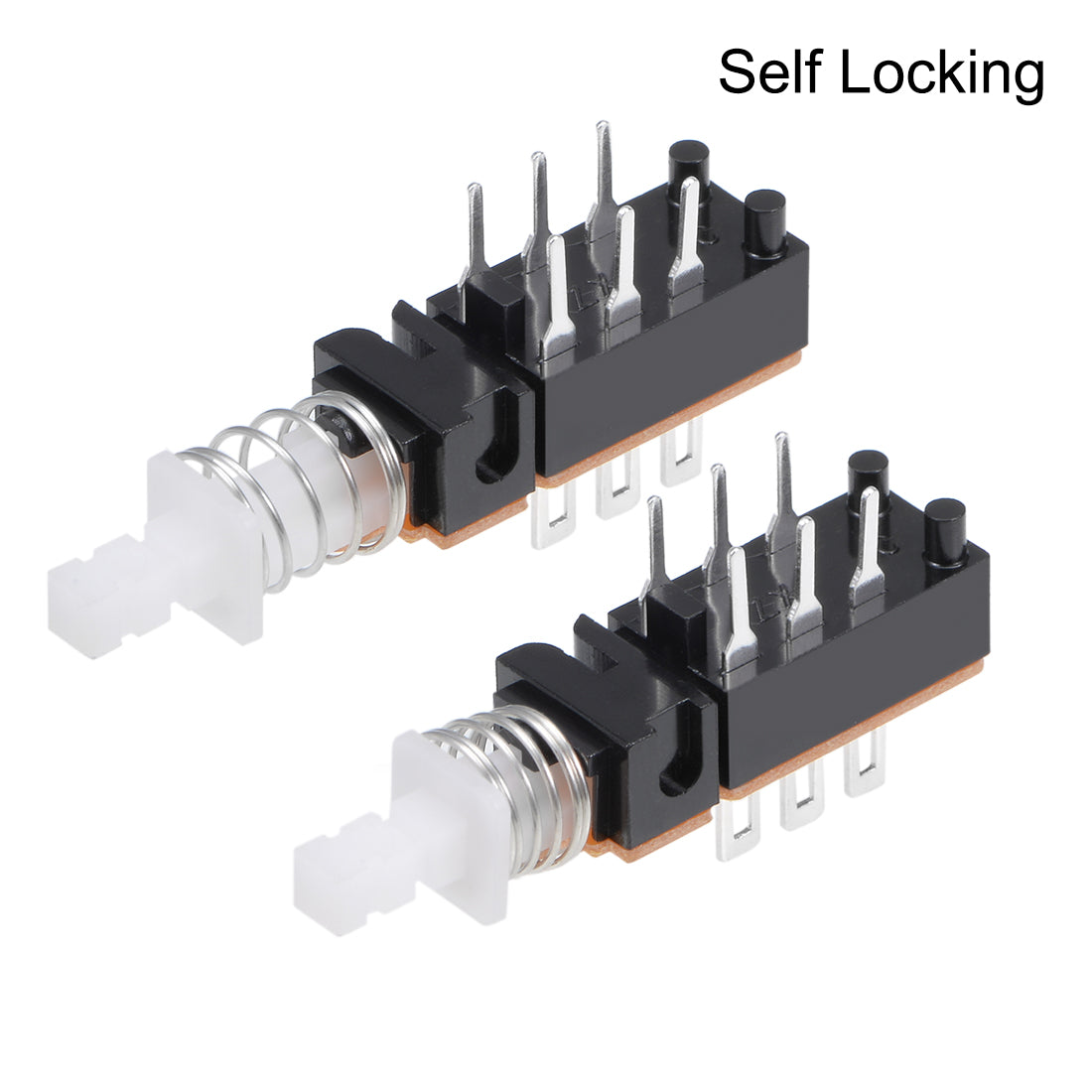 uxcell Uxcell Push Button Switch, DPDT 6 Pin 1 Position Self-Locking Black 10pcs