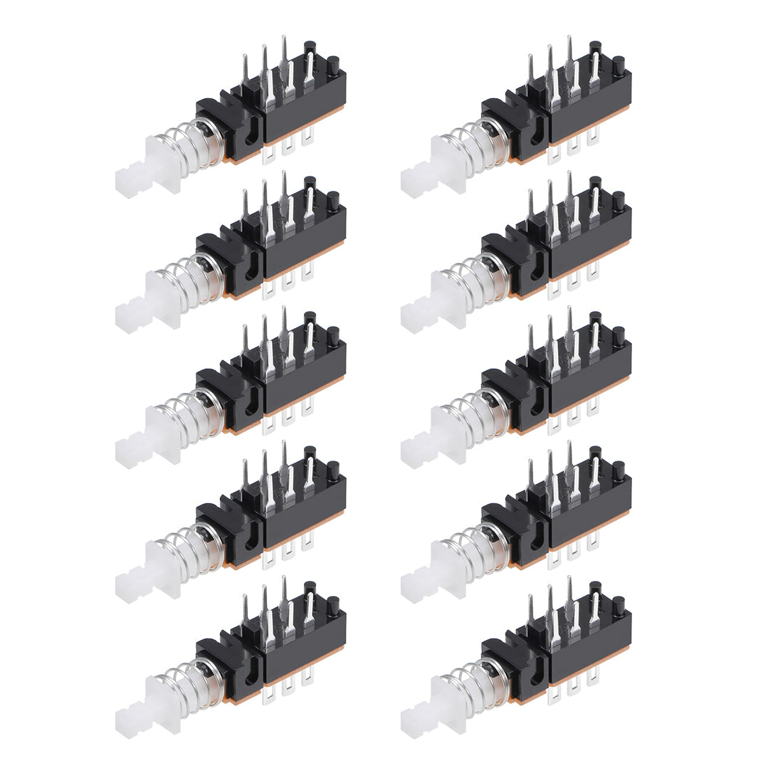 Uxcell Push Button Switch, DPDT 6 Pin 1 Position Self-Locking Black ...