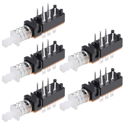 Harfington Uxcell Push Button Switch DPDT 6 Pin 1 Position Self-Locking 5pcs