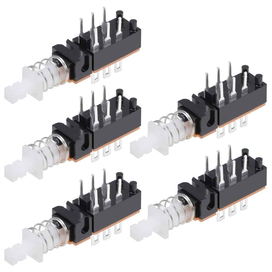 uxcell Uxcell Push Button Switch DPDT 6 Pin 1 Position Self-Locking 5pcs