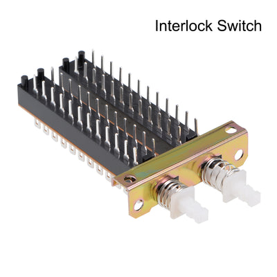 Harfington Uxcell Interlock Push Button Switch Piano Type 8PDT 24 Pin 2 Row